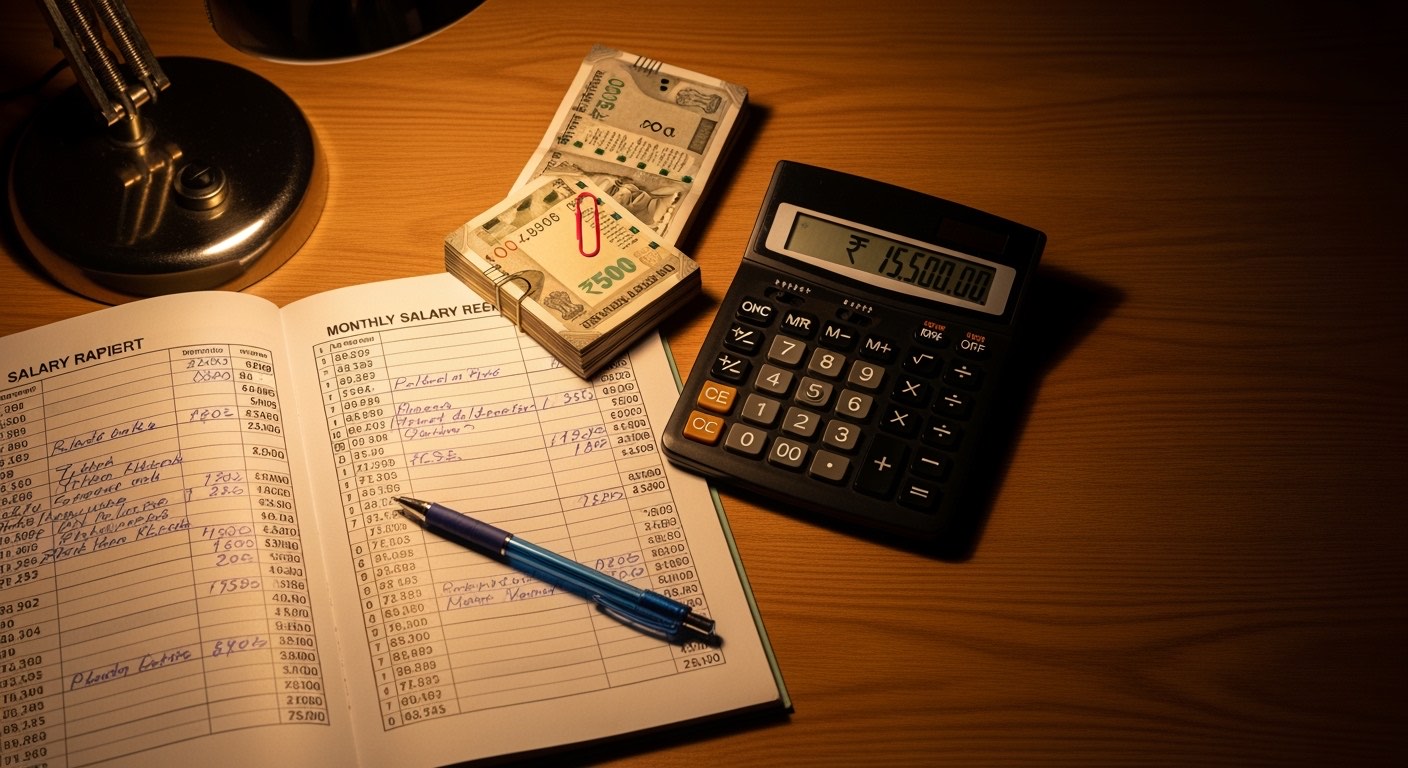 Indian restaurant payroll register with PF and ESI deduction columns