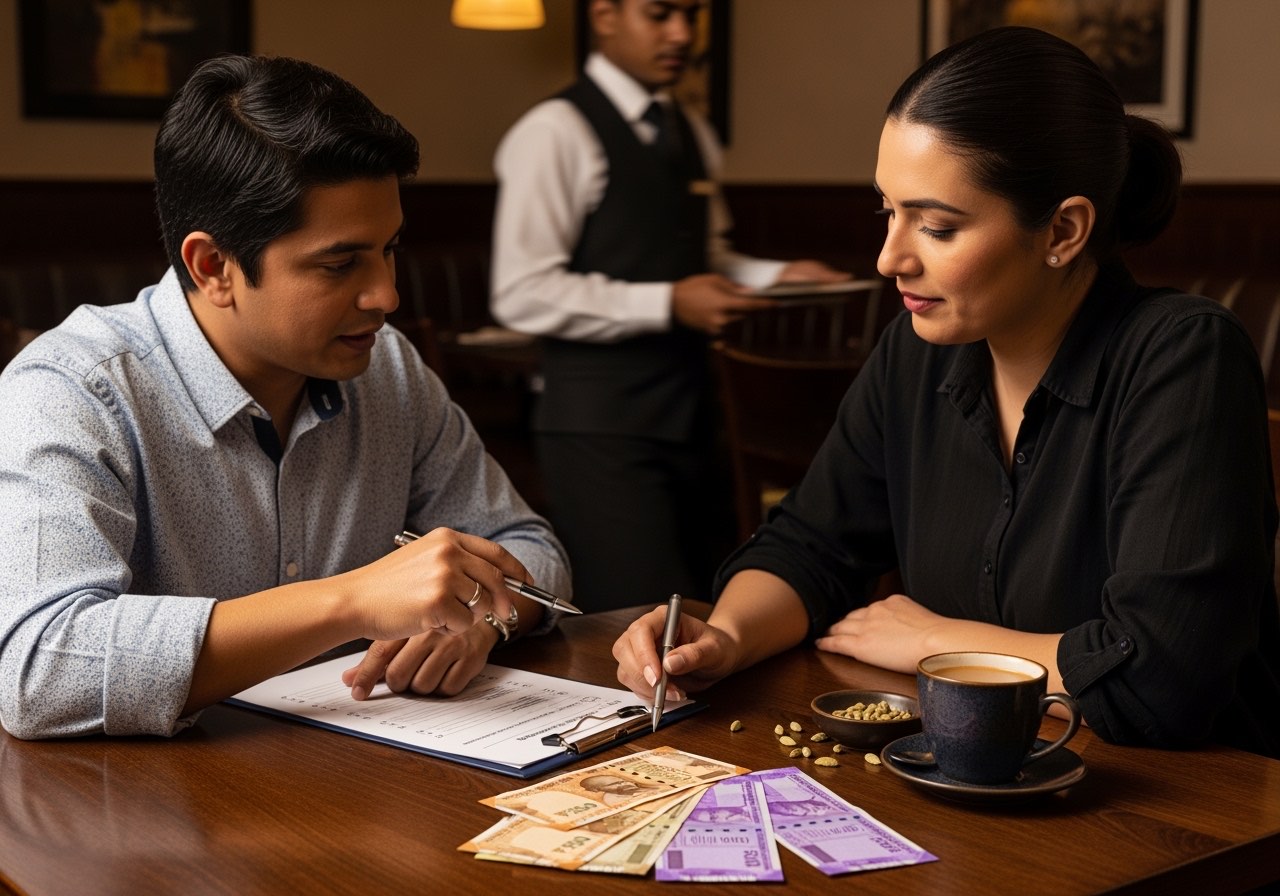 Owner reviewing the launch checklist with FOH manager mid-soft-launch